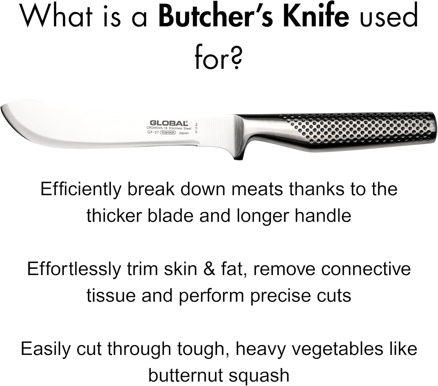 Global Butcher’s Knife – 16 cm / 6.5" – Forged