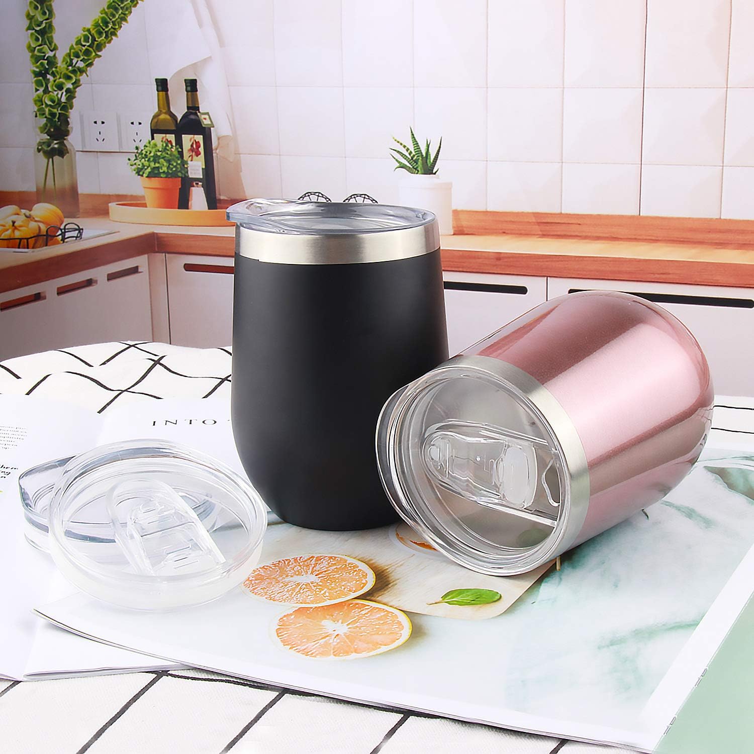 Oggi Double-Wall Wine Tumbler – 350 ml – Black