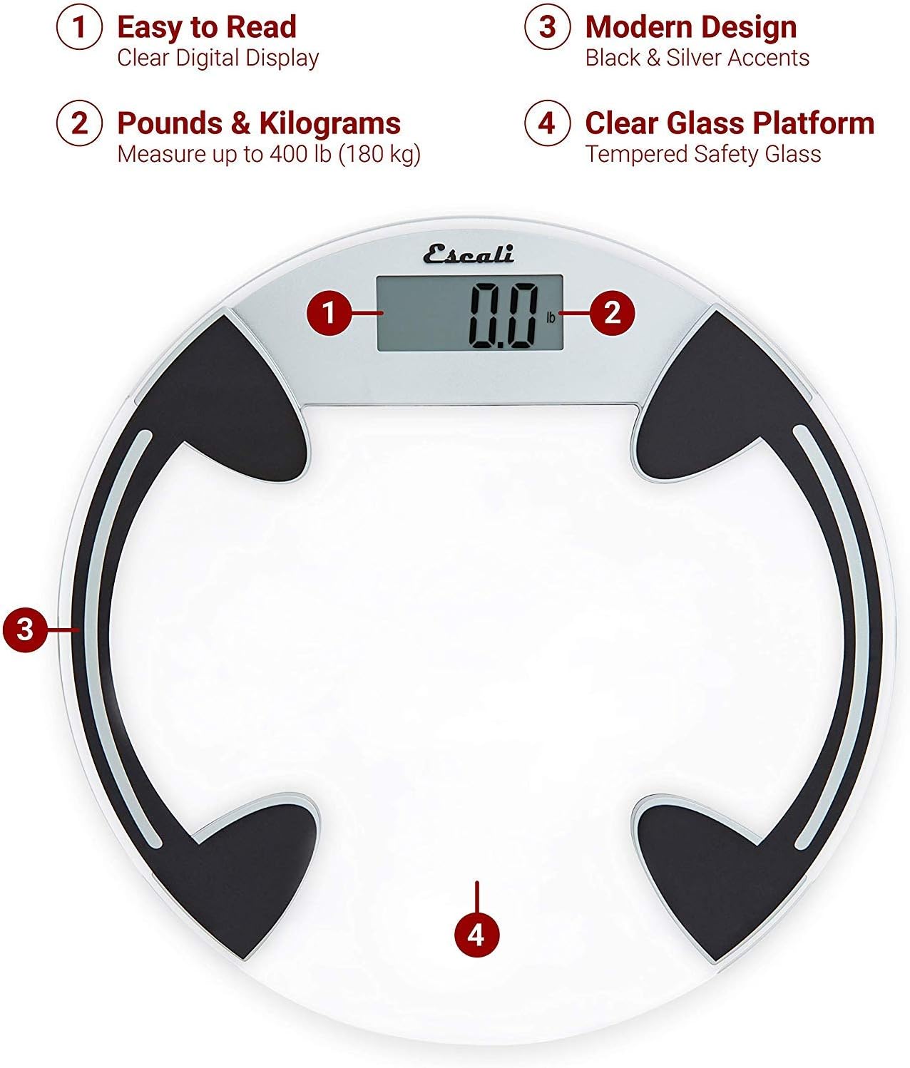 Escali Round Glass Bathroom Scale