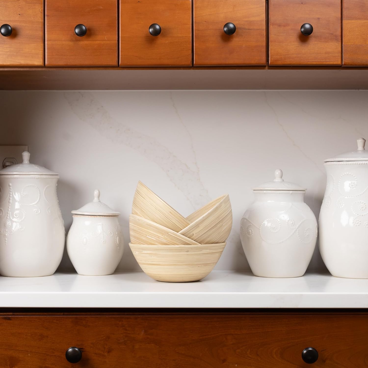 Joyce Chen Lexa Bamboo Salad Bowl Set – Natural – 8 Inch – Set of 4