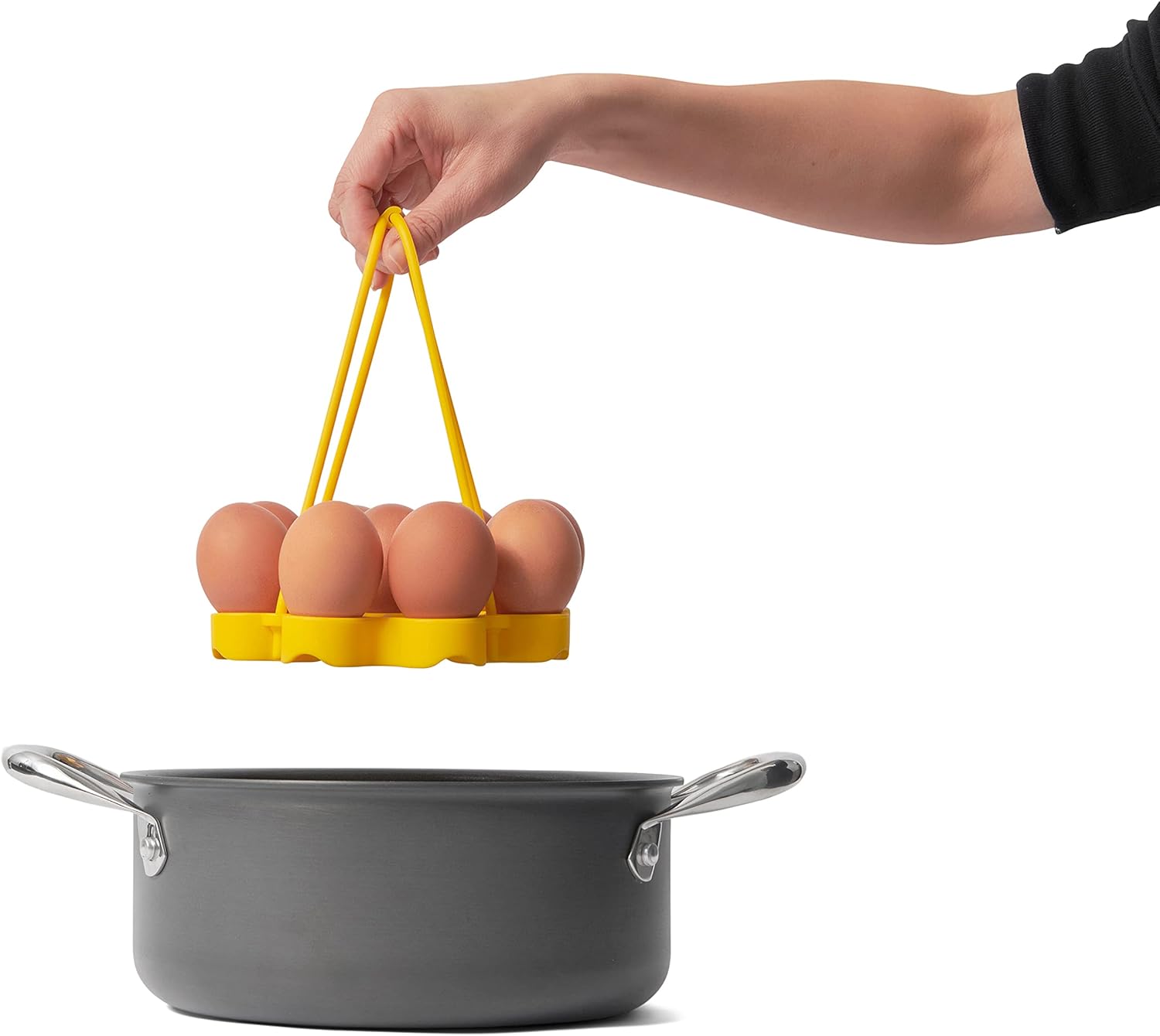 Cuisipro Silicone Egg Rack – 6.25" x 6.25" x 0.75" / 16 x 16 x 2 cm – Yellow Cuisipro by Kitchen Niche