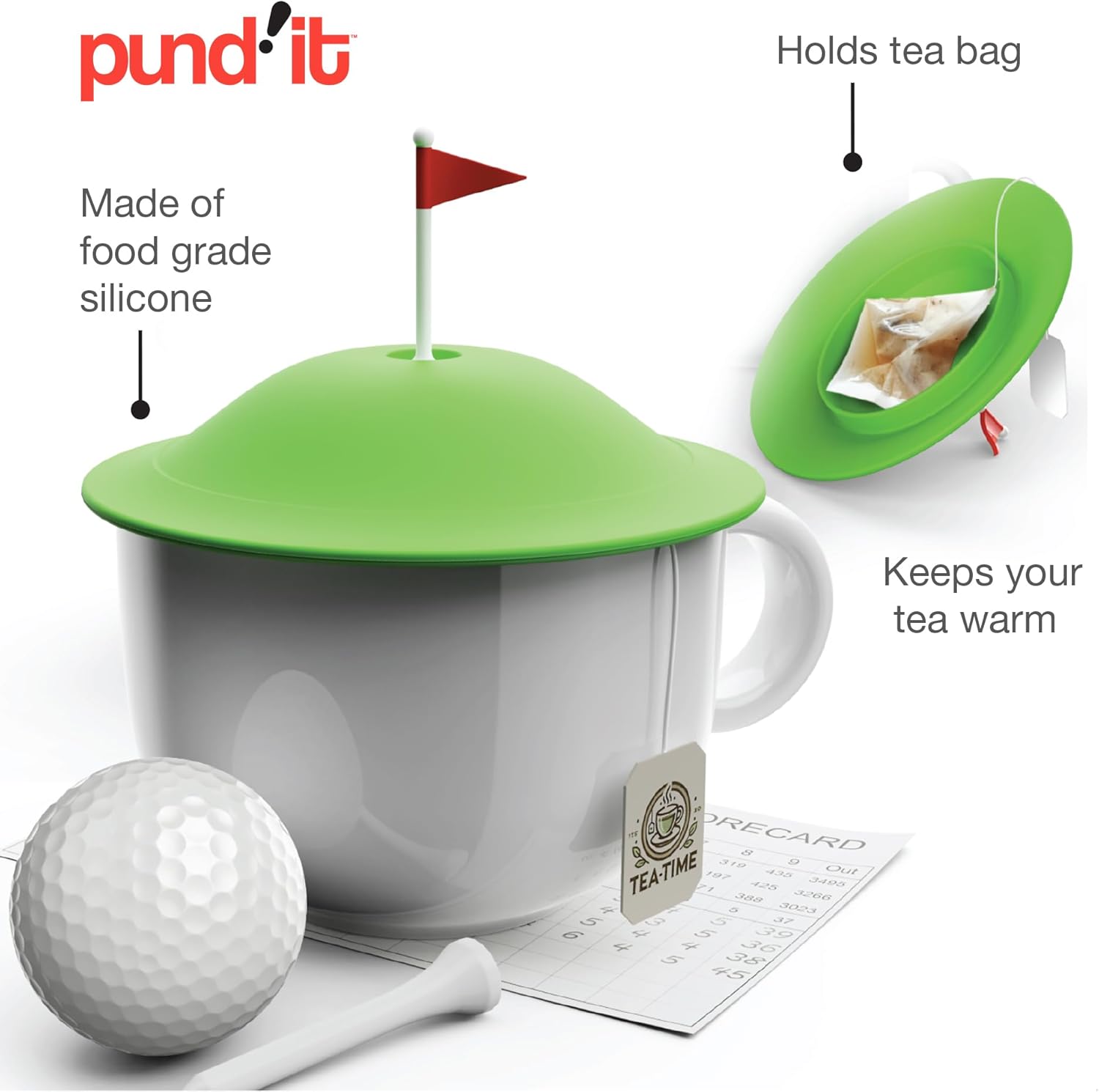 Pundit Green Tee Golf-Themed Cup Cover