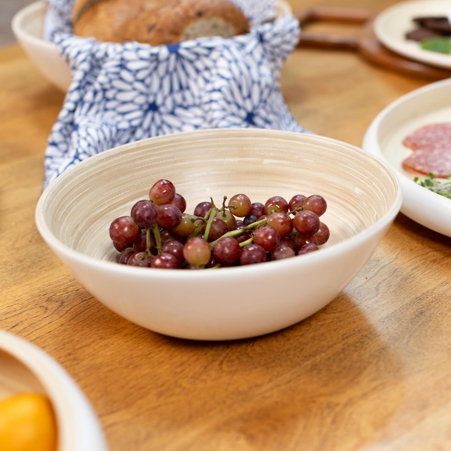 Joyce Chen Lexa Bamboo Bowl Set – White – 8, 10 & 12 Inch – Set of 3