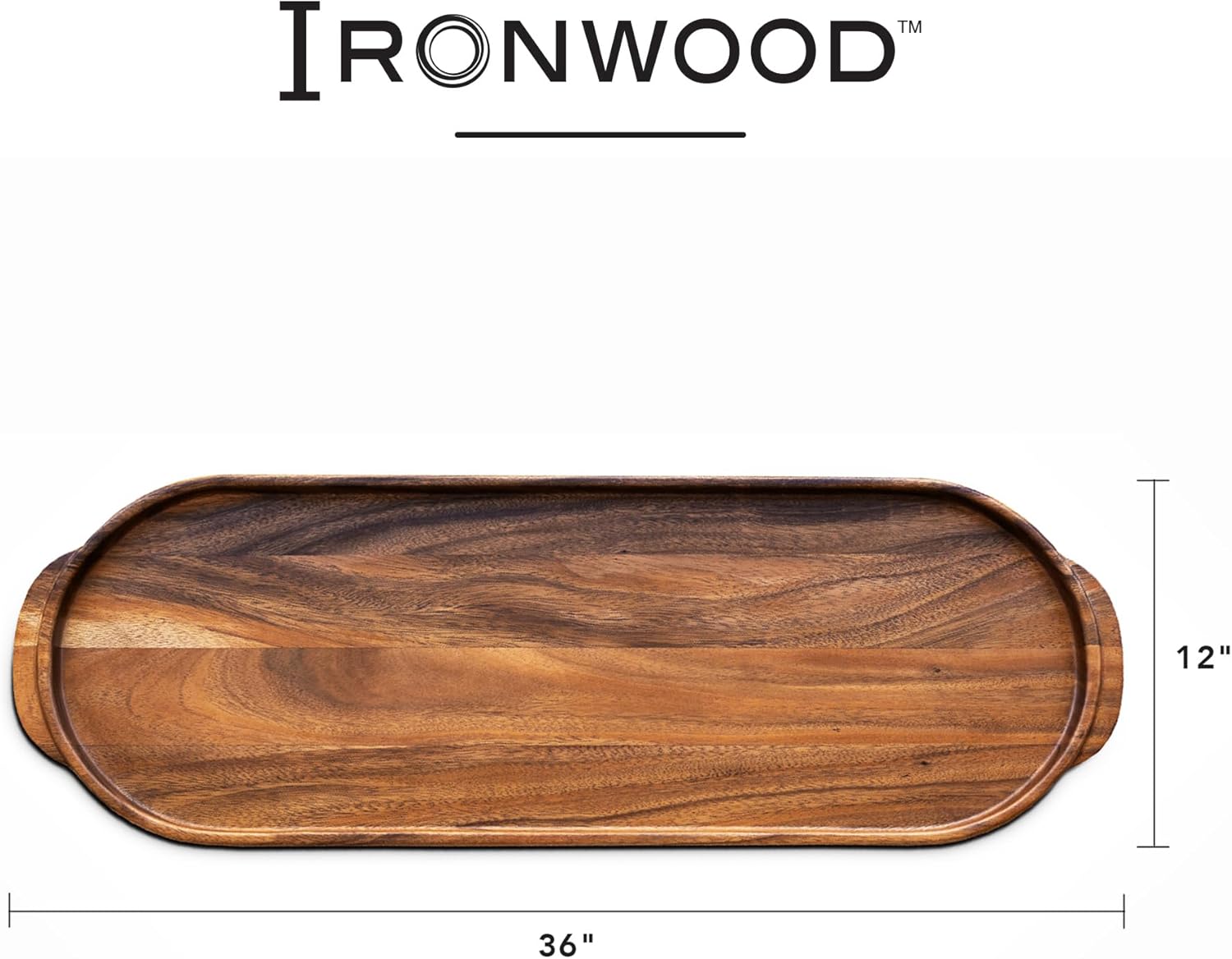 Ironwood Frederiksberg Oval Acacia Wood Charcuterie and Serving Tray