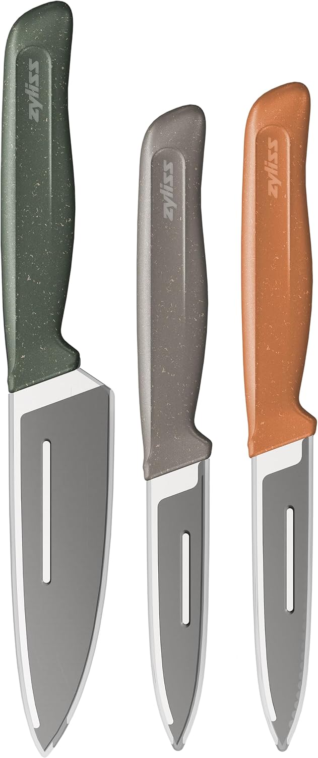 Zyliss 3 Pc Knife Set – Chef, Paring & Serrated Paring