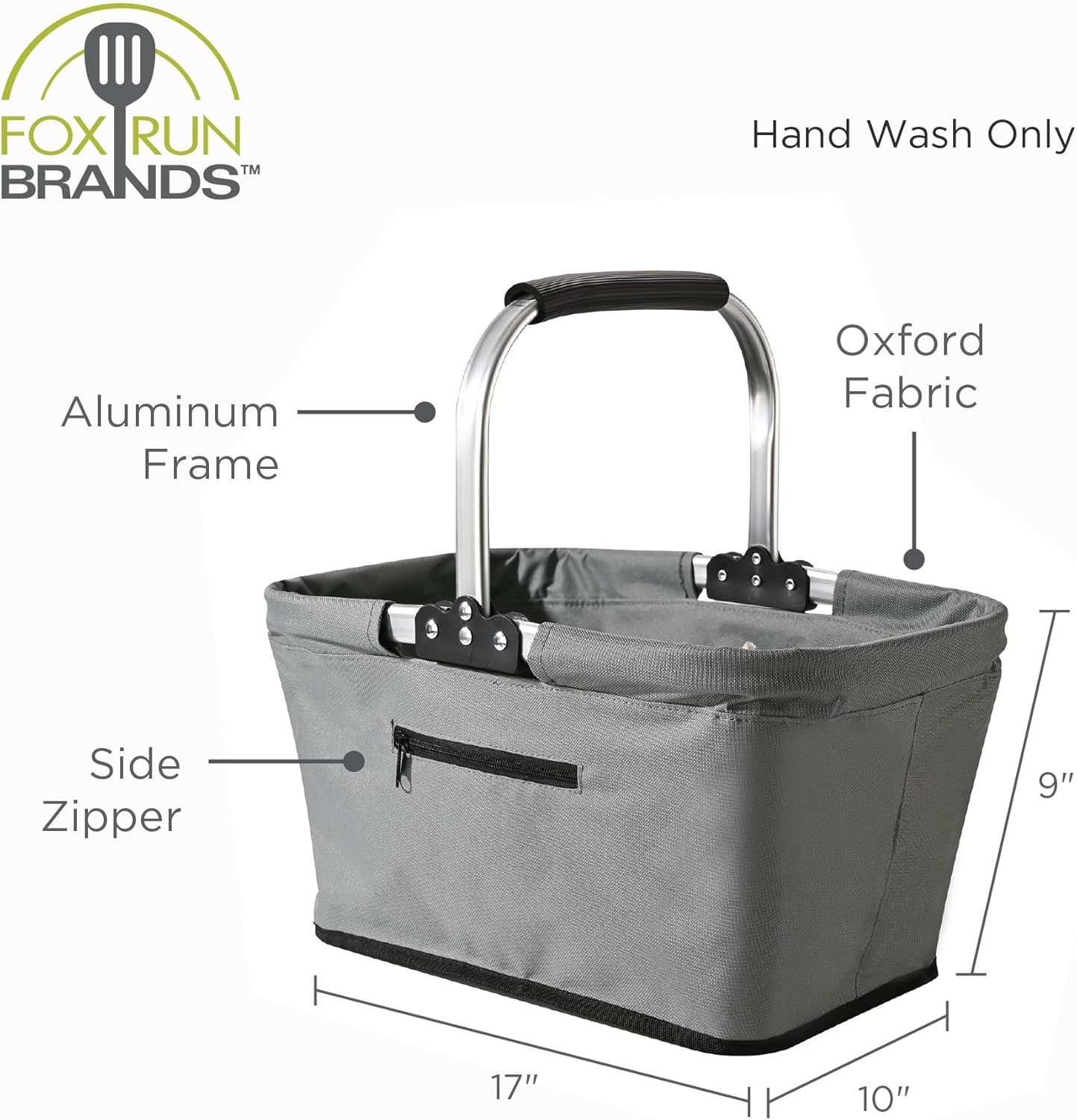 Fox Run Collapsible Canvas Market Basket