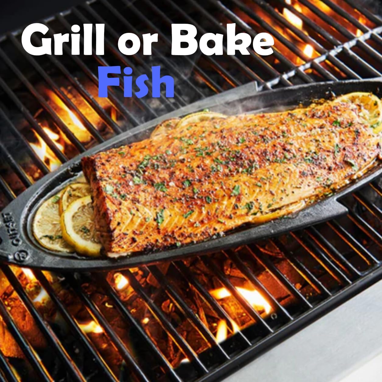 Outset BBQ Fish Grill Pan – Cast Iron