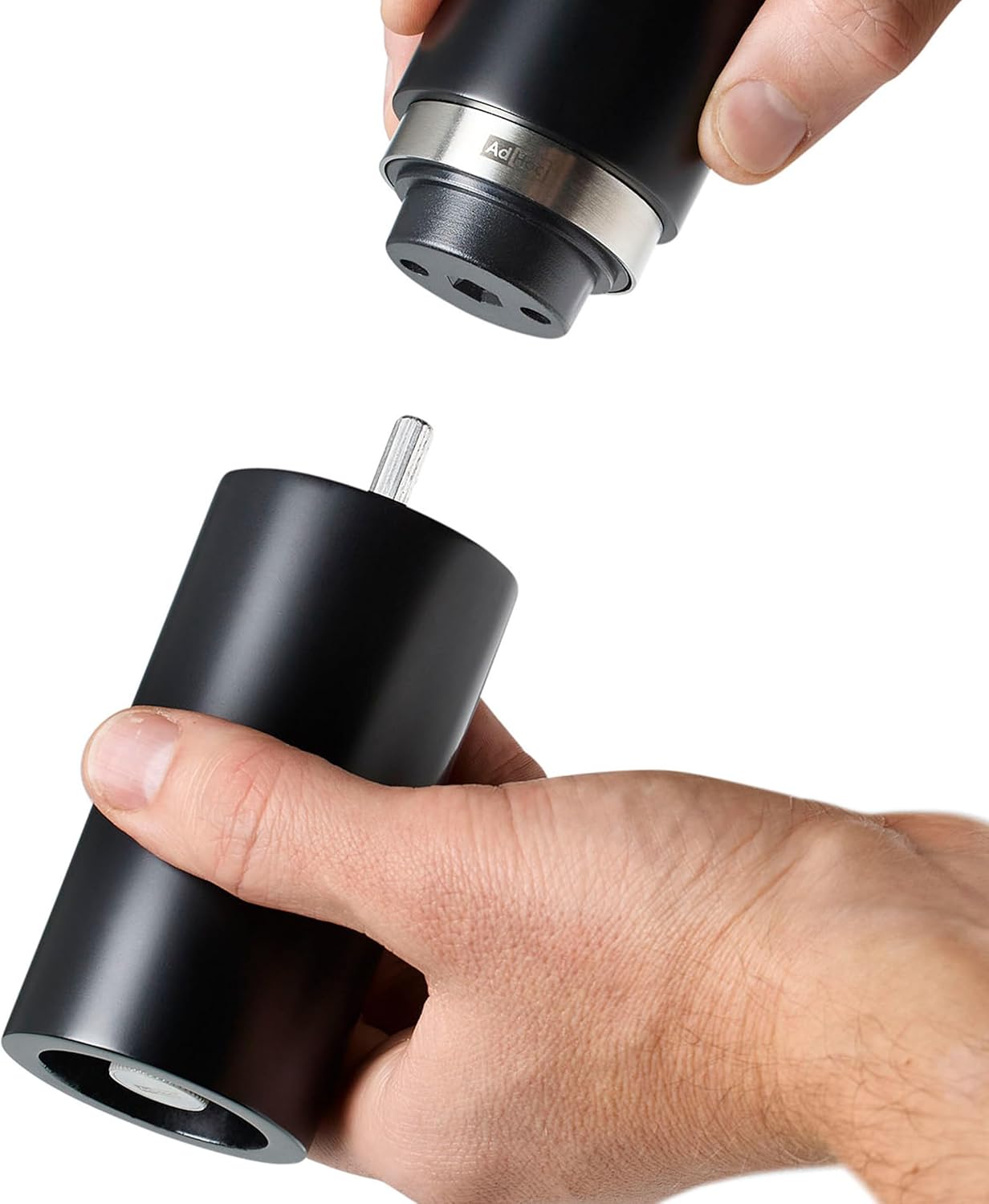 AdHoc Textura Salt and Pepper Mill Set – Black / White – 6" / 15 cm