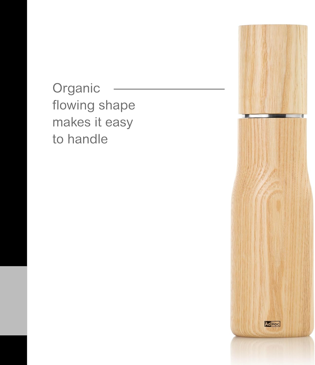 AdHoc Levo Salt and Pepper Mill – Light Ash Wood – 8.3" / 21 cm