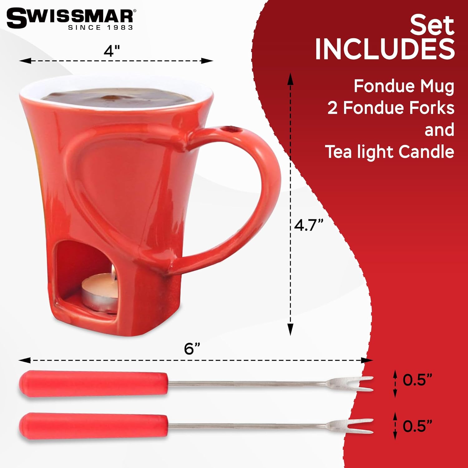 Swissmar Sweetheart Chocolate Fondue Mug Set by Kitchen Niche