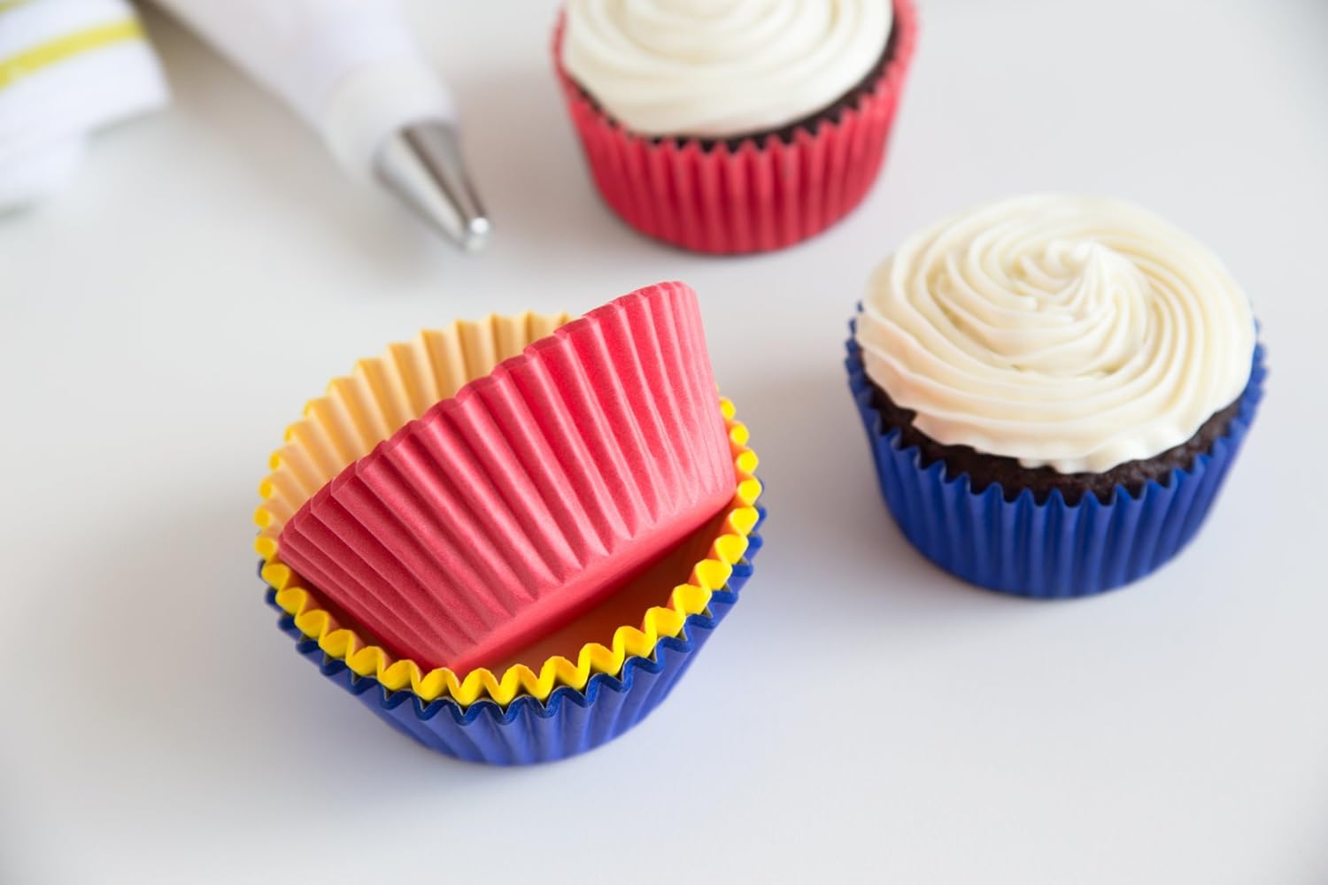 Fox Run Red-Blue-Yellow Baking Cups Set of 75