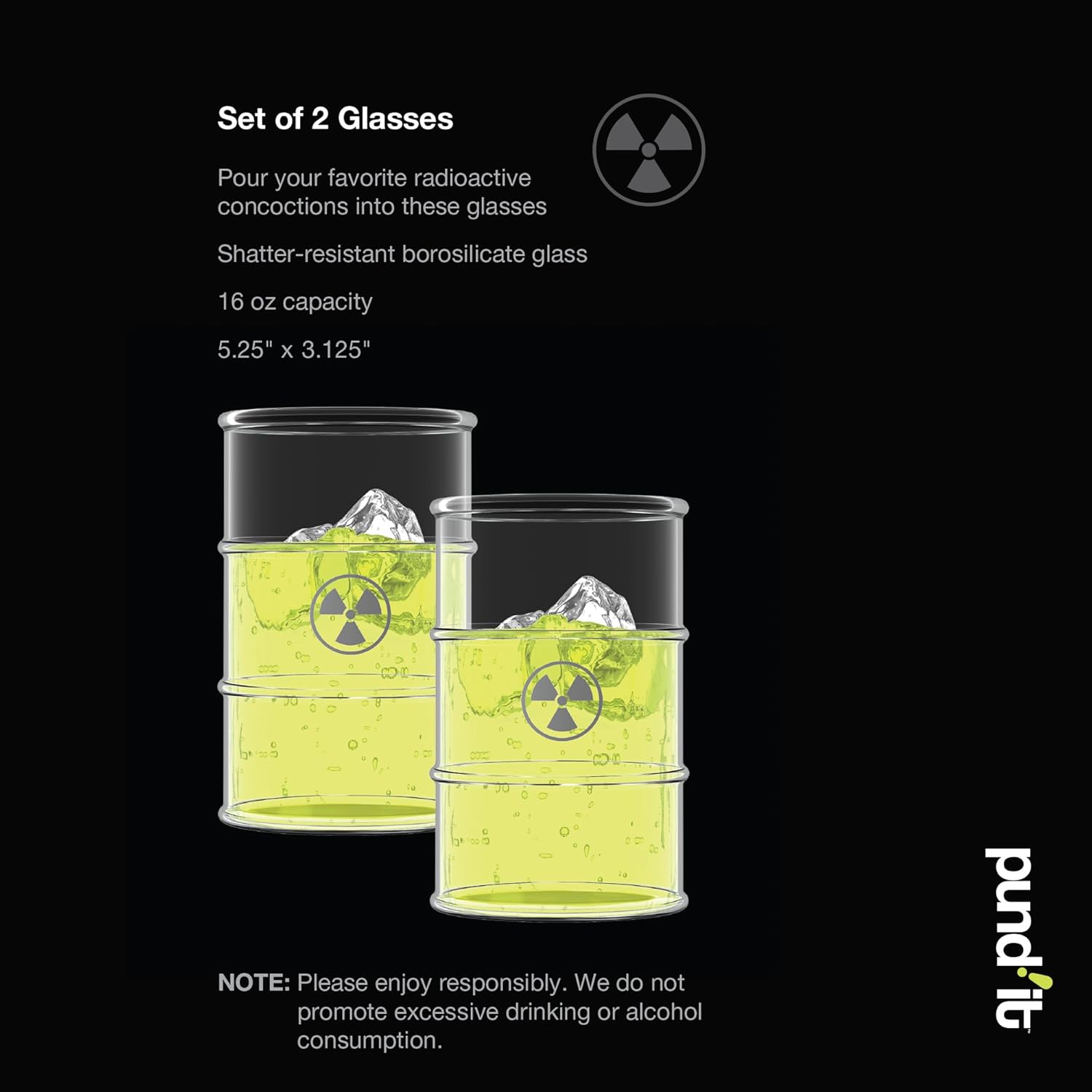 Pundit Polluted Shatter-Resistant Halloween Drink Glasses, Set of 2
