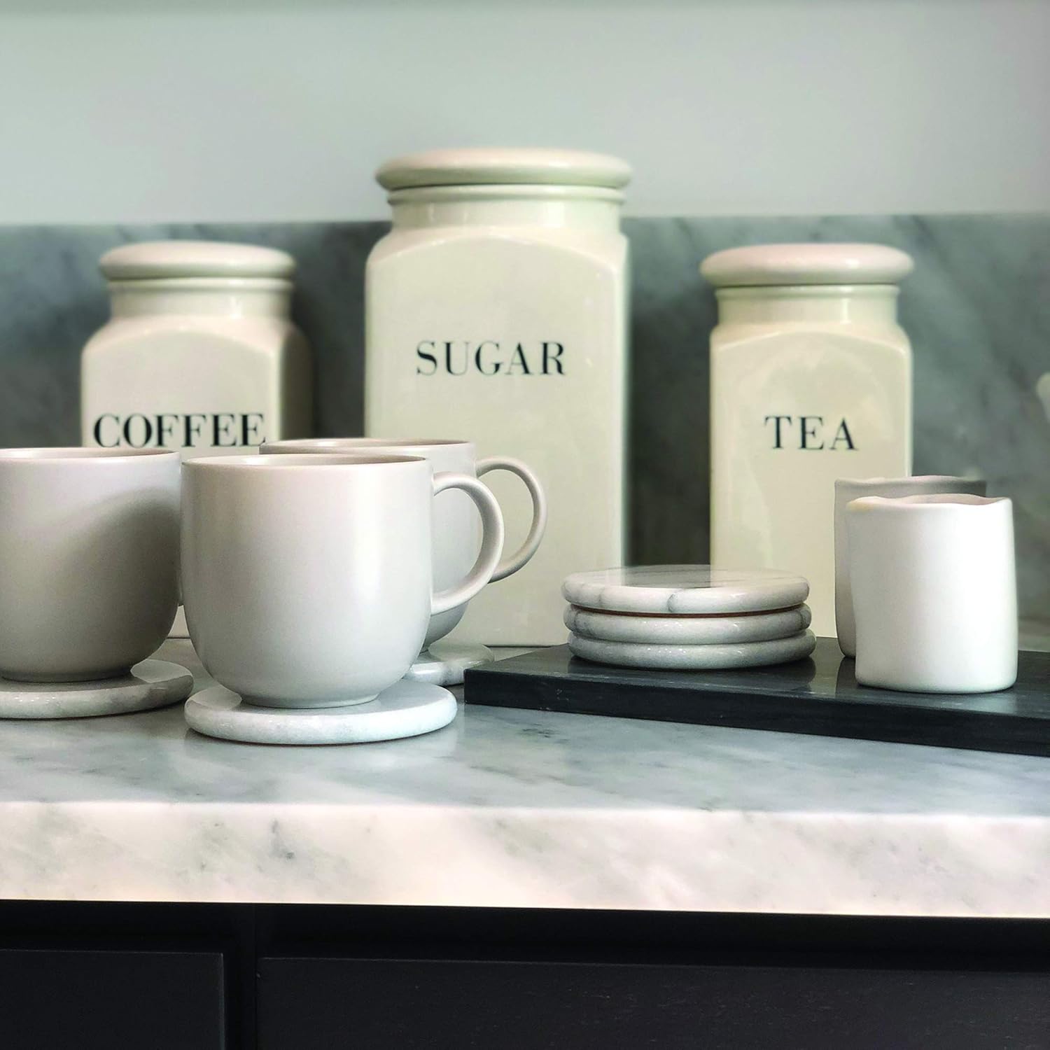 Fox Run White Marble Coaster Set of 6