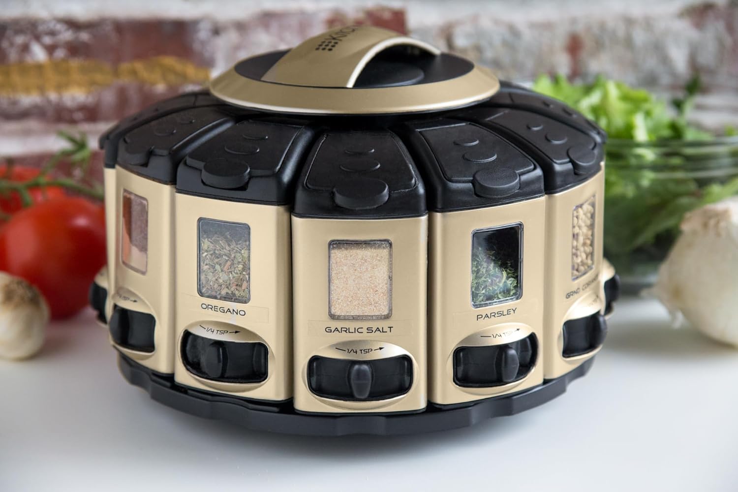 KitchenArt Satin Select-A-Spice Auto-Measure Spice Carousel