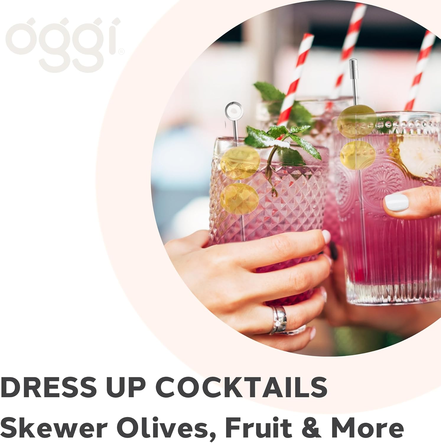 Oggi Set of 12 Cocktail Picks – 4" – Stainless Steel