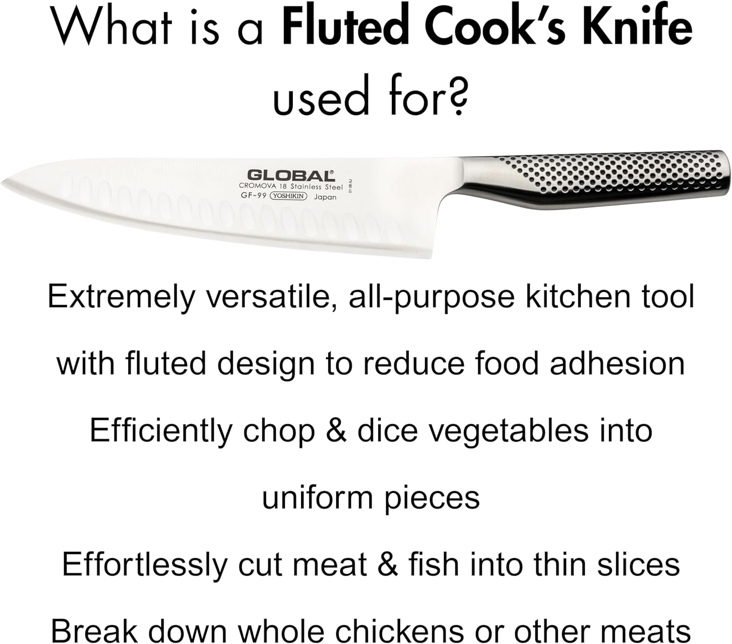Global Chef’s Knife – Fluted – 20.5 cm / 8.1"