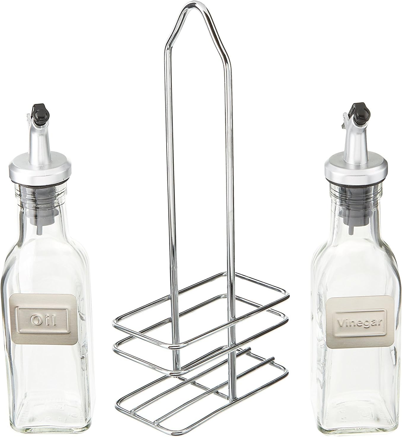 Cuisinox Oil & Vinegar Set with Caddy – 175ml each Bottle (English Labels) by Kitchen Niche