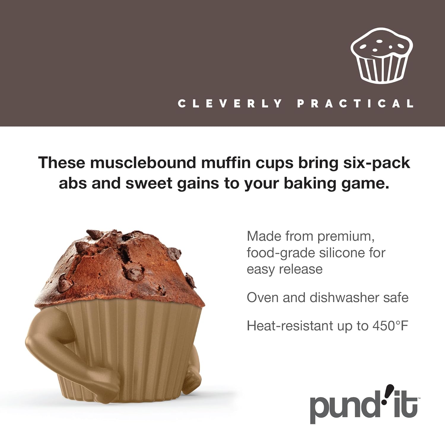 Pundit Stud Muffins Silicone Muffin Cups, Set of 4