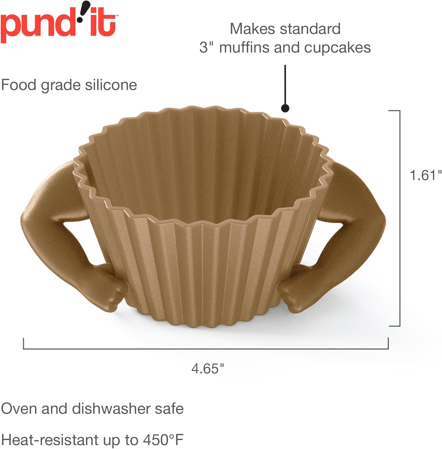 Pundit Stud Muffins Silicone Muffin Cups, Set of 4