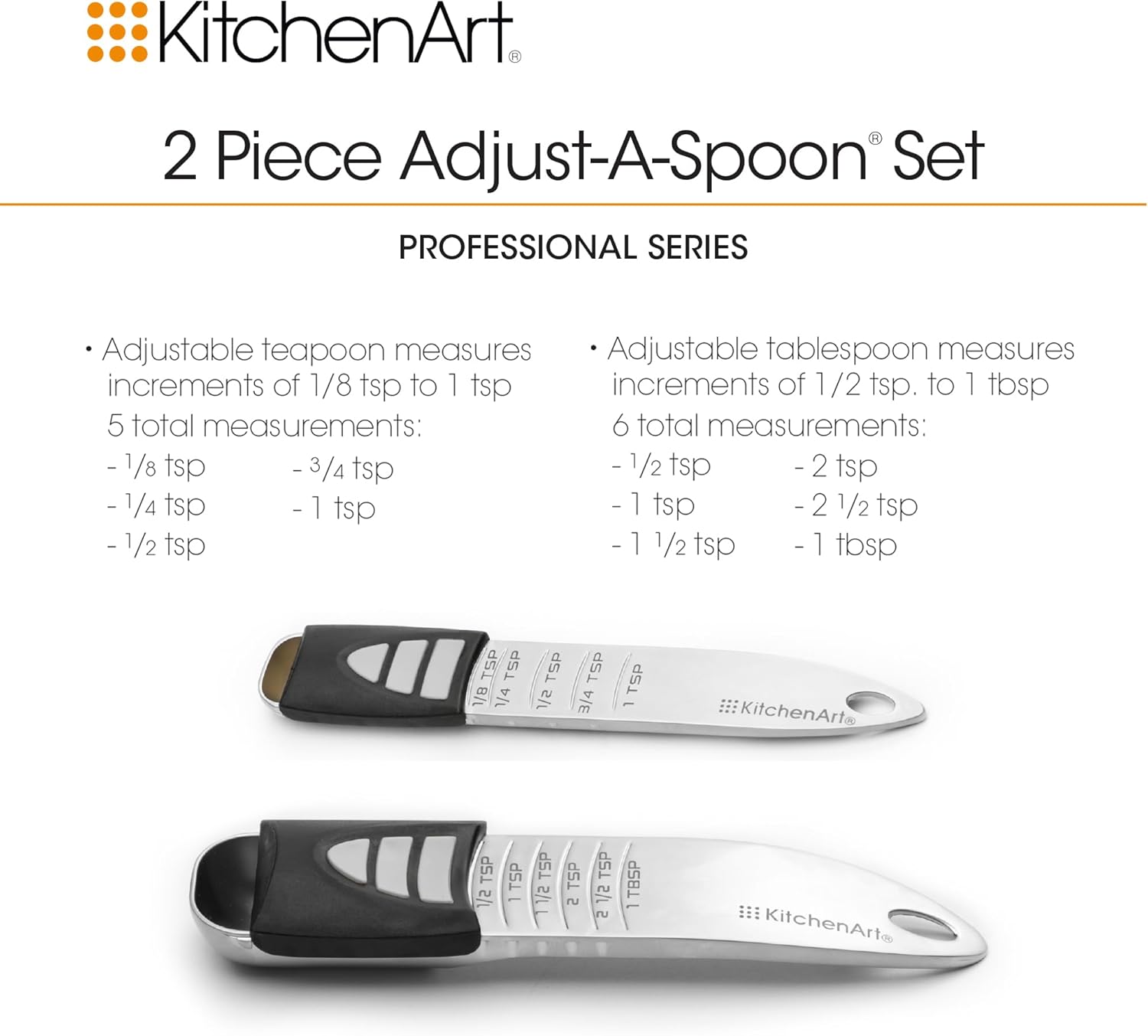 KitchenArt Pro Sliding Adjustable Measuring Spoon Set