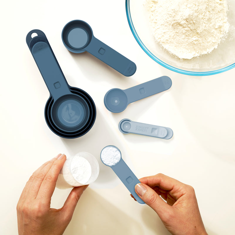 Joseph Joseph Nest 8-Piece Blue Measuring Cup & Spoon Set
