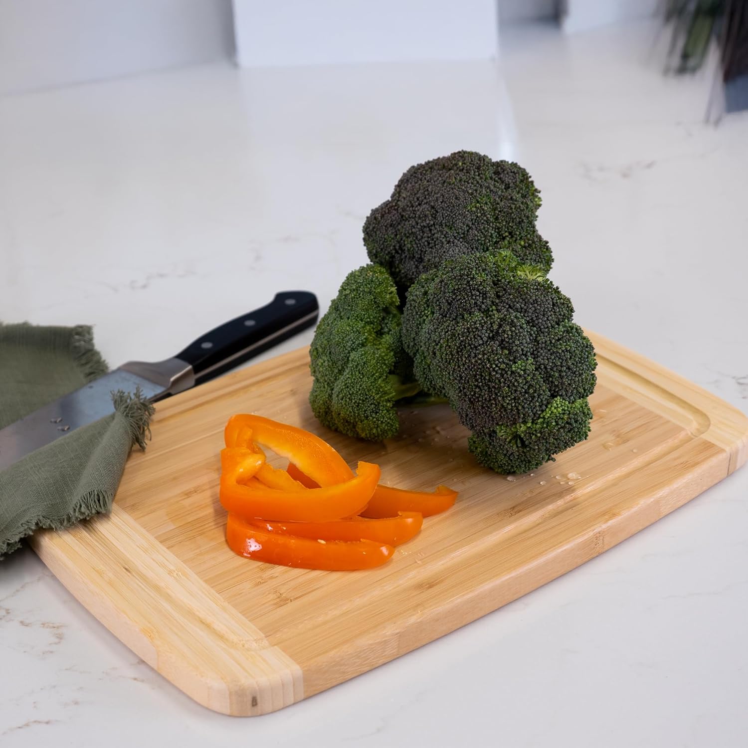 Joyce Chen Large Burnished Bamboo Cutting Board – 10 x 15"