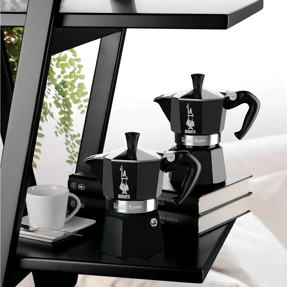Bialetti Black Moka Express Stove Top Espresso Maker – 6 Cup