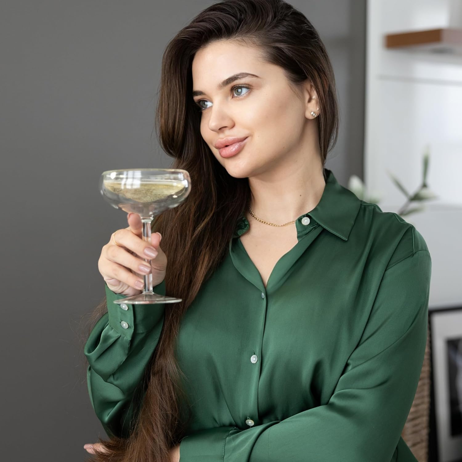 Outset Hand-Blown Double Wall Coupe Champagne Glasses Set of 2