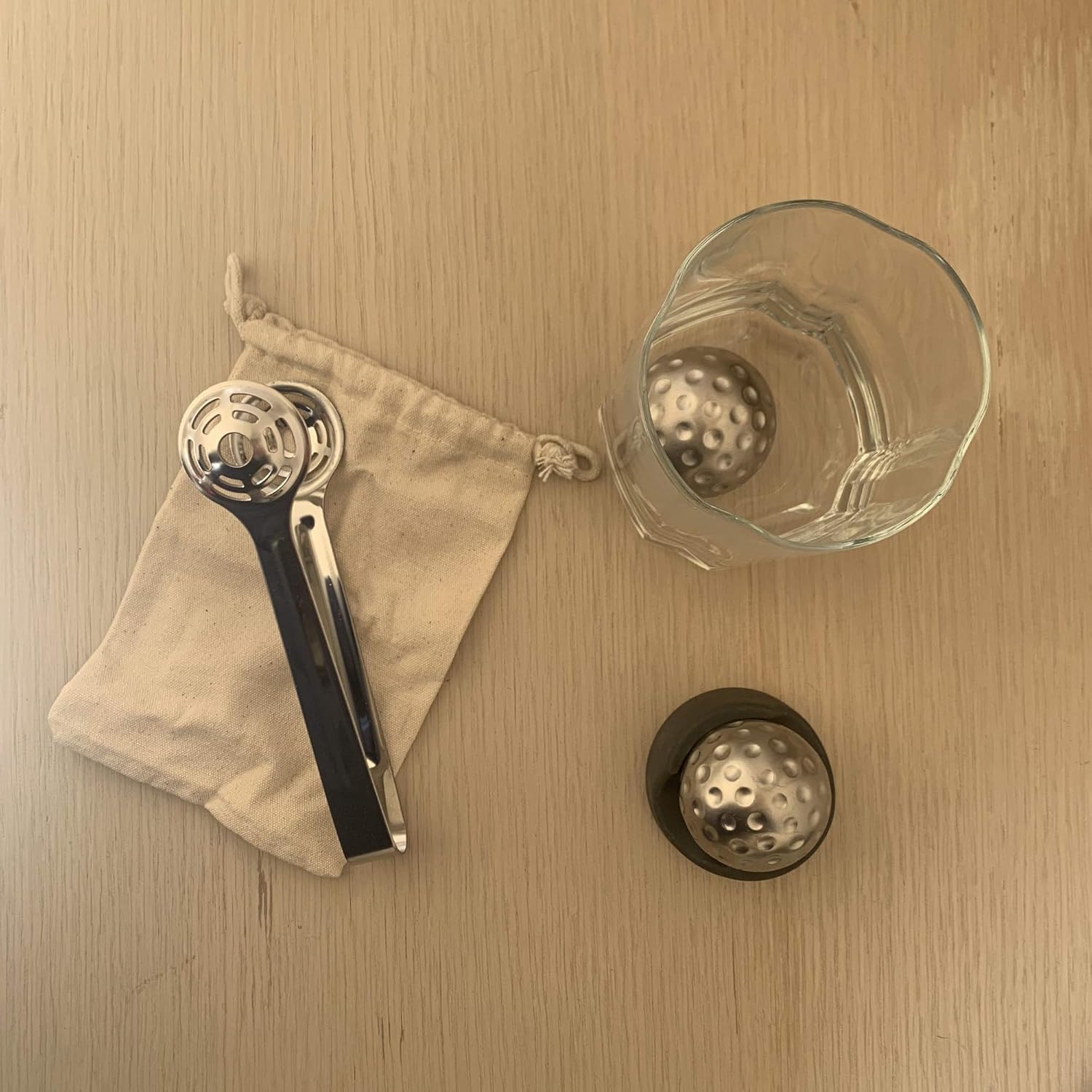 Outset Golf Ball Whiskey Chillers – Stainless Steel Set of 2