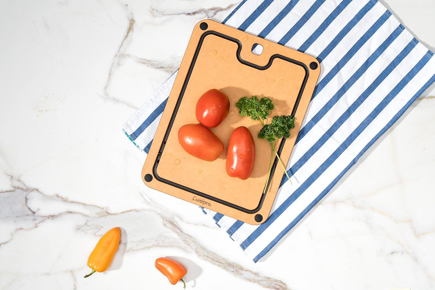 Cuisipro Fibre Wood Board with Silicone Feet – 30.5 x 22.9 x 0.6 cm – Natural Cuisipro by Kitchen Niche