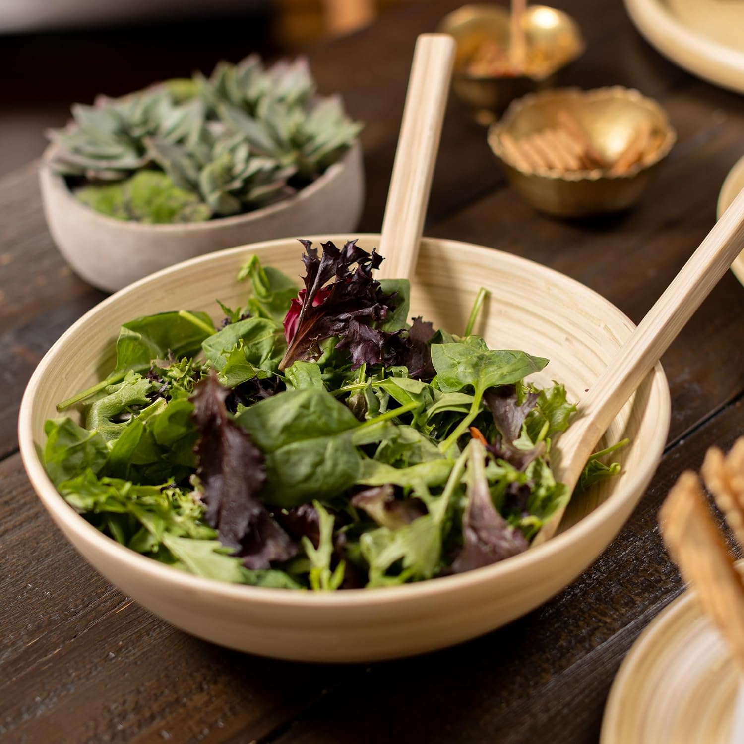 Joyce Chen Lexa Bamboo Salad Bowl – Natural – 12 Inch