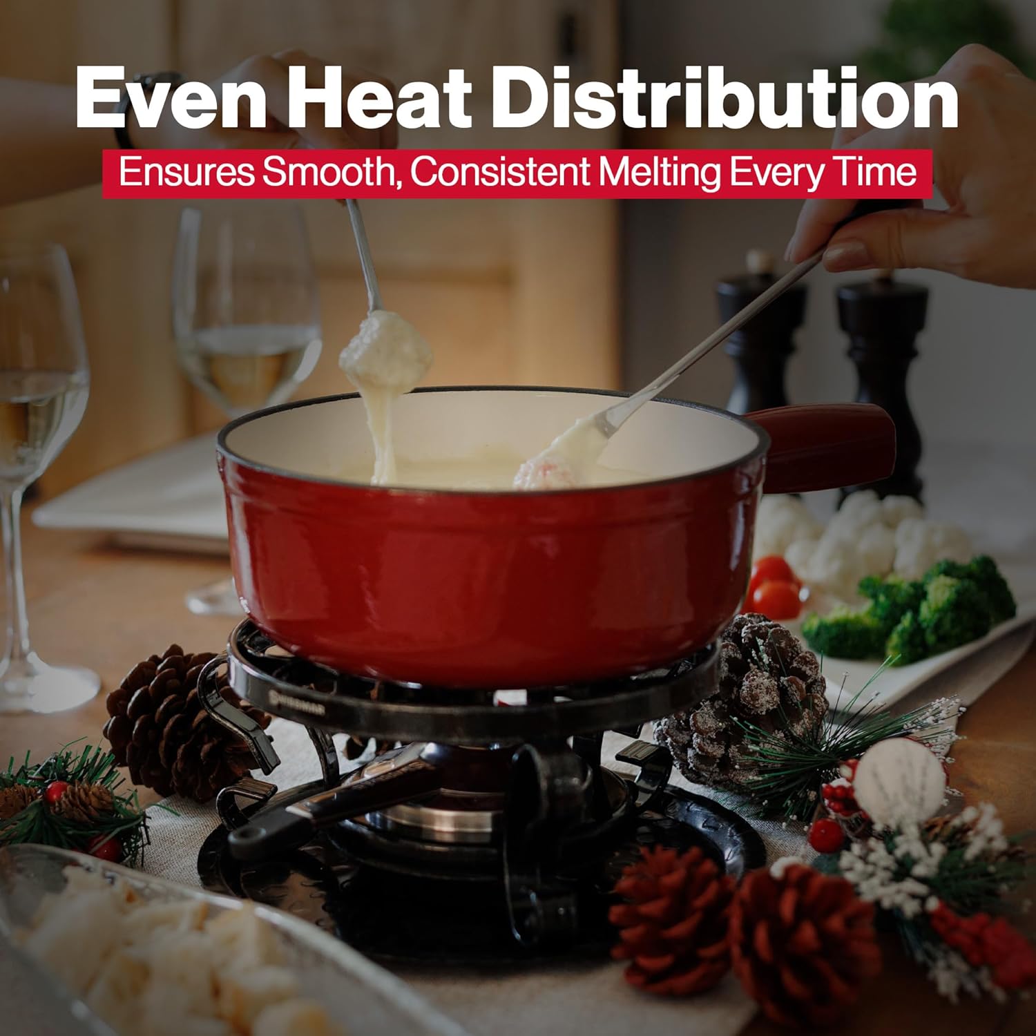 Swissmar Lugano Cast Iron Replacement Pot – Cherry Red, Large
