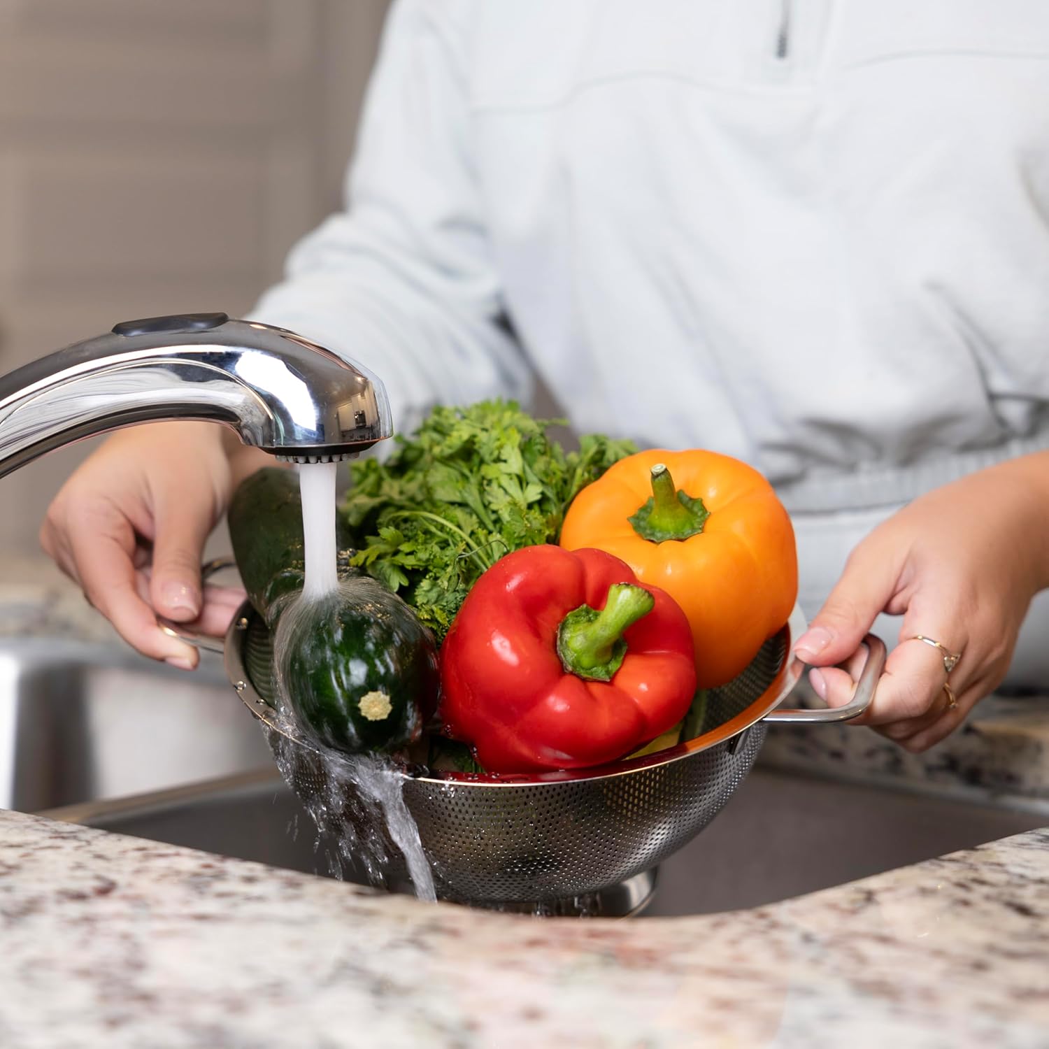 Fox Run Stainless Steel Pasta Strainer Colander