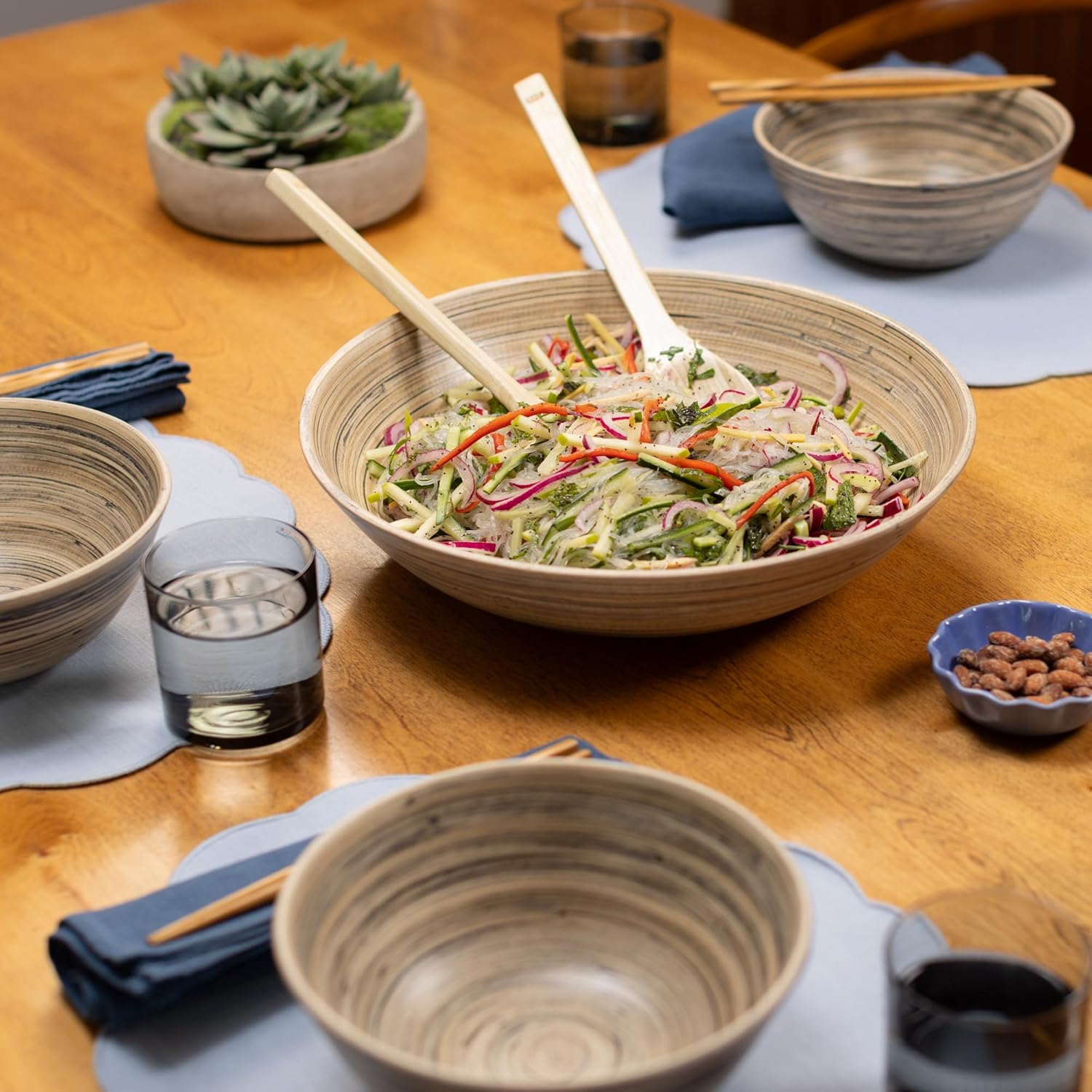 Joyce Chen Lexa Bamboo Salad Bowl – Black – 14 Inch