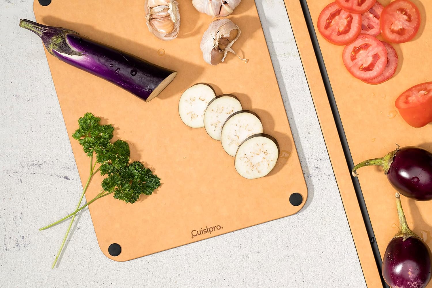 Cuisipro Fibre Wood Board with Silicone Feet – 30.5 x 22.9 x 0.6 cm – Natural Cuisipro by Kitchen Niche