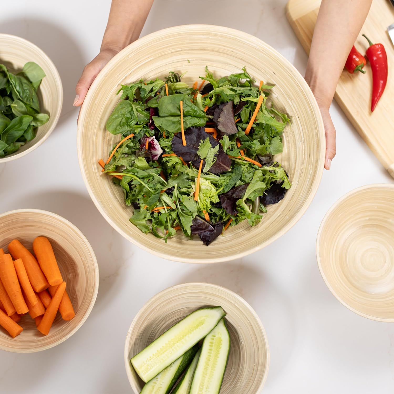Joyce Chen Lexa Bamboo Salad Bowl – Natural – 14 Inch