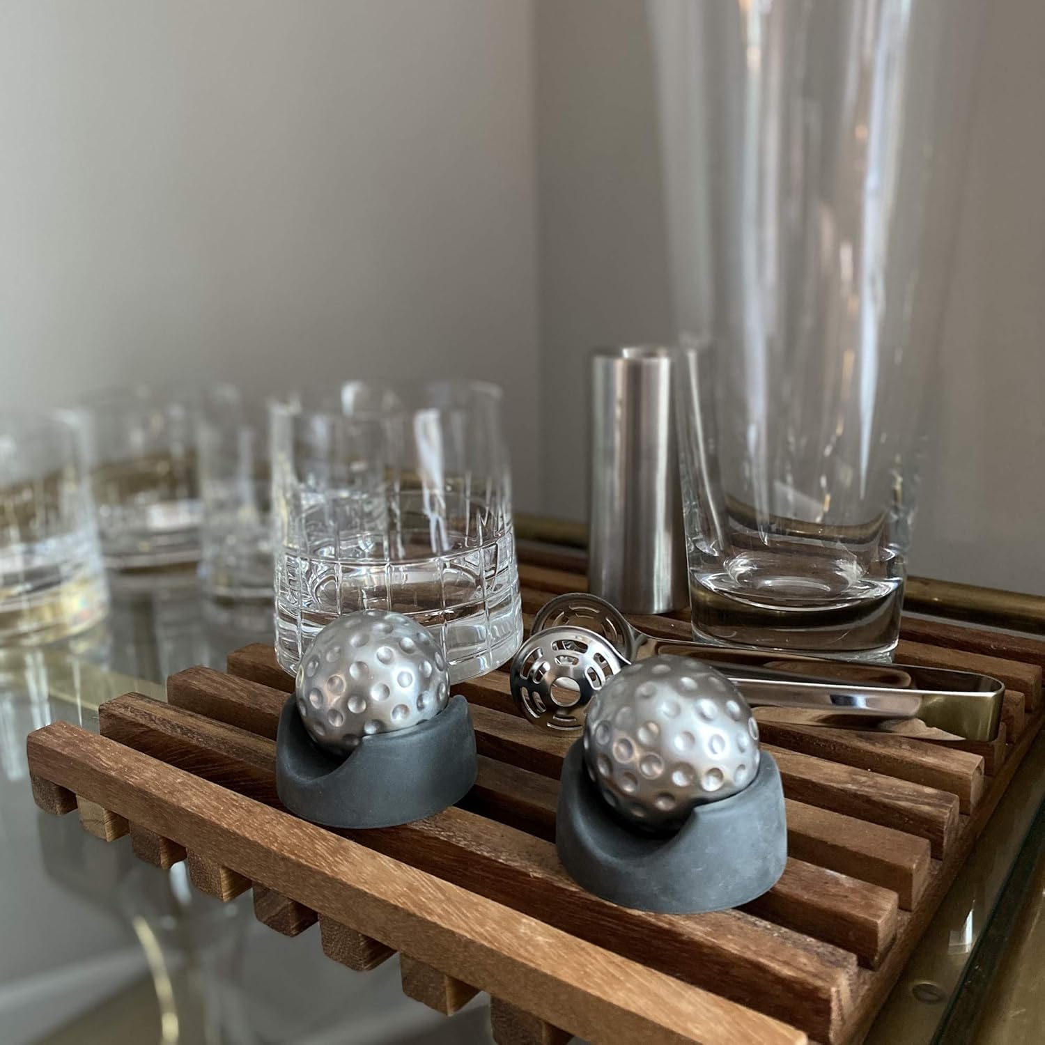 Outset Golf Ball Whiskey Chillers – Stainless Steel Set of 2