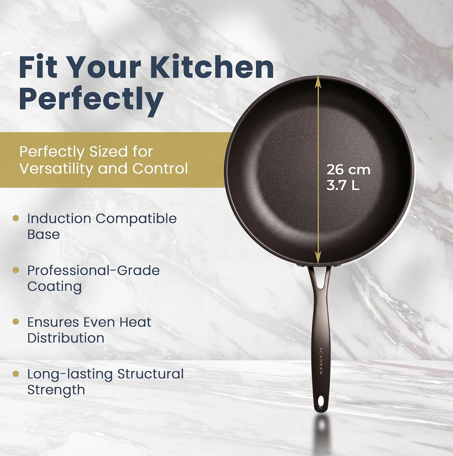 Scanpan Pro SB+ Induction Deep Sauté Pan with Lid – 26 cm / 3.7 L