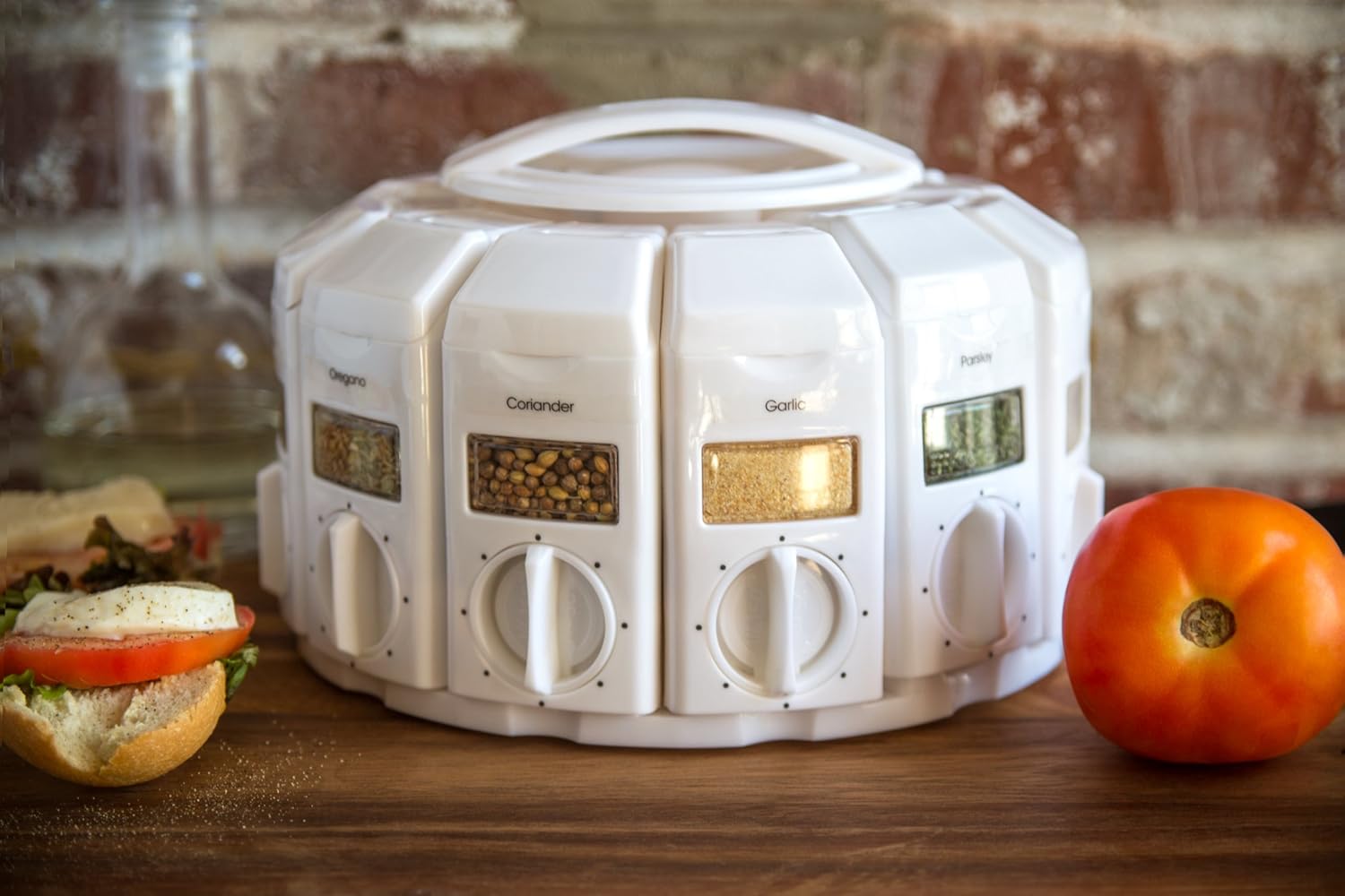 KitchenArt White Select-A-Spice Auto-Measure Spice Carousel
