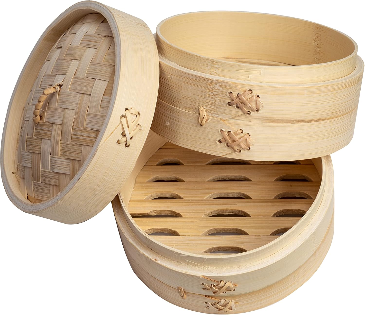 Joyce Chen 2-Tier Bamboo Steamer Baskets, 6-Inch