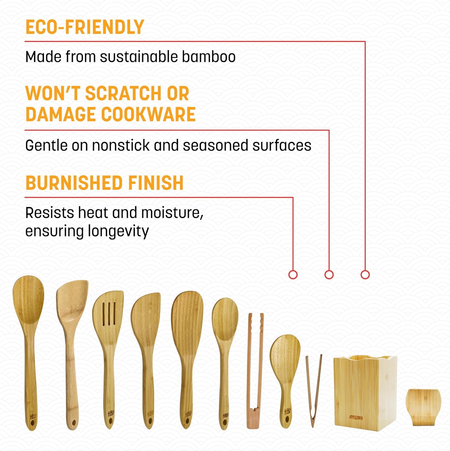 Joyce Chen Burnished Bamboo Utensil Set – 11 Piece