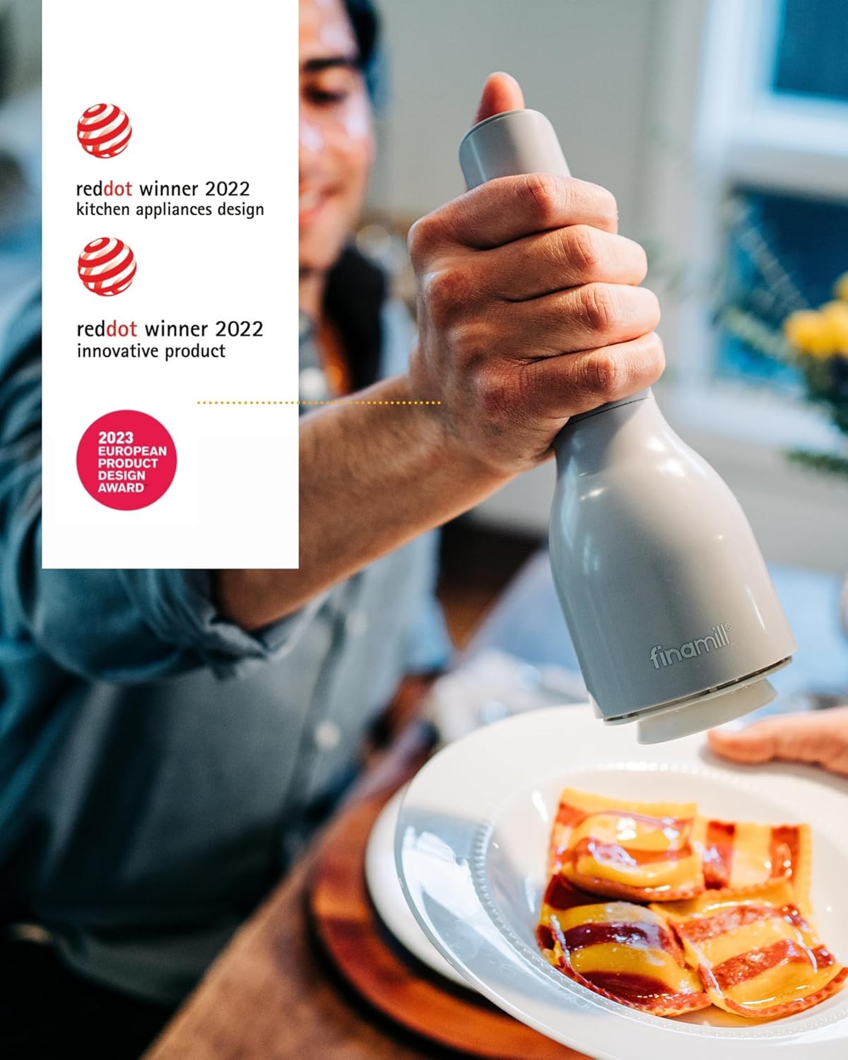 FinaMill Electric Pepper & Spice Grinder with 2 Pods – Stone