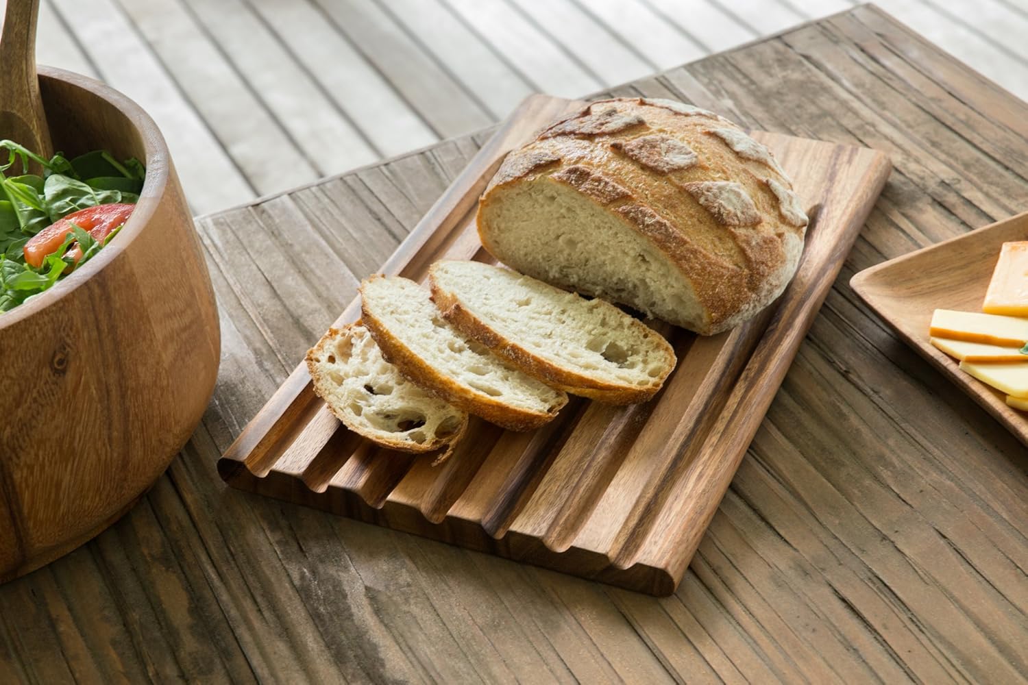 Ironwood Sweep-Off Acacia Wood Bread Cutting Board