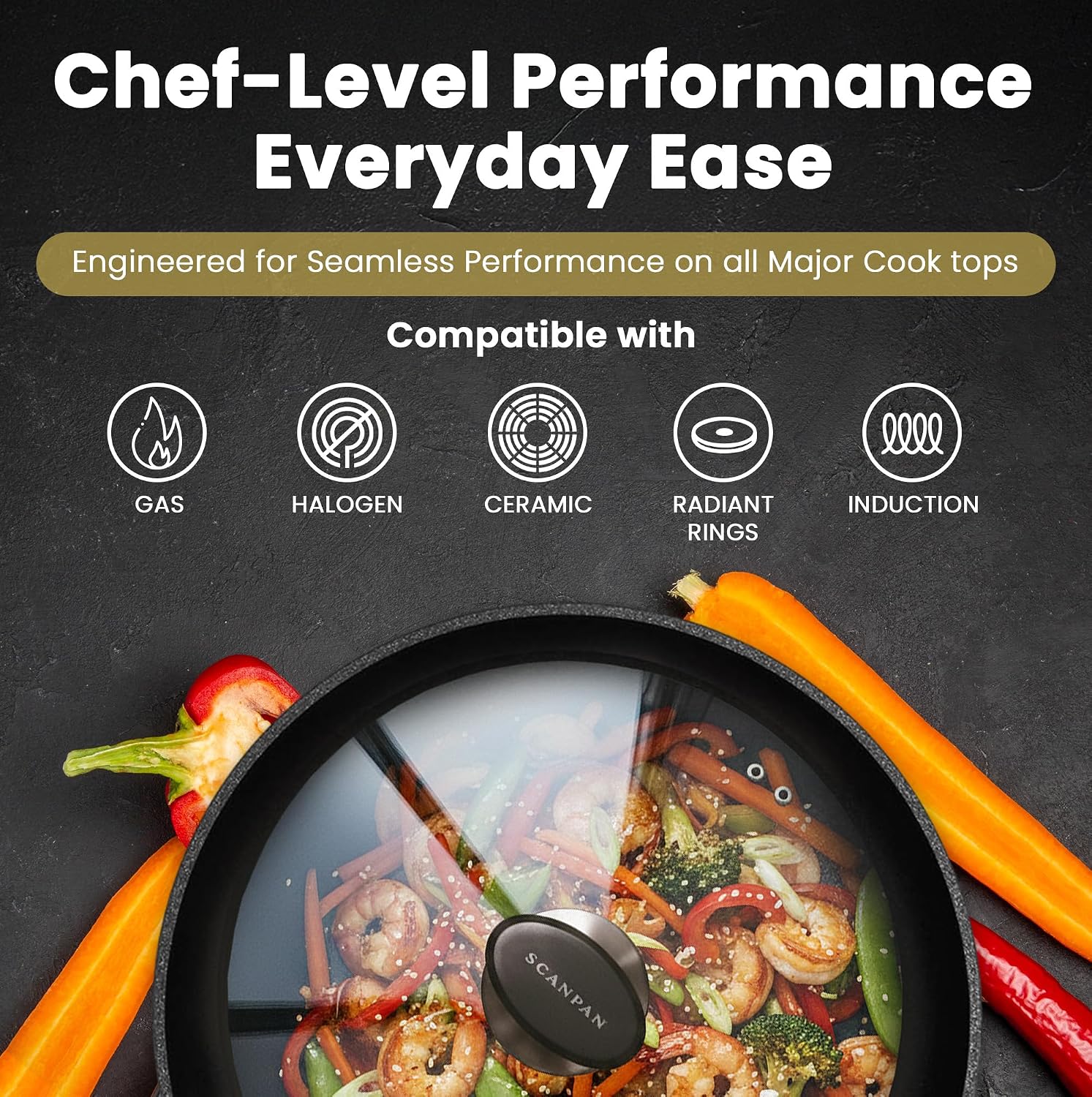 Scanpan Pro SB+ Induction Sauté Pan with Lid – 28 cm / 2.4 L