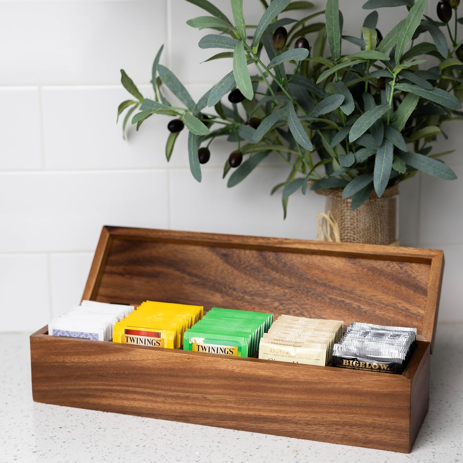 Ironwood Acacia Wood Townhouse Tea Storage Box