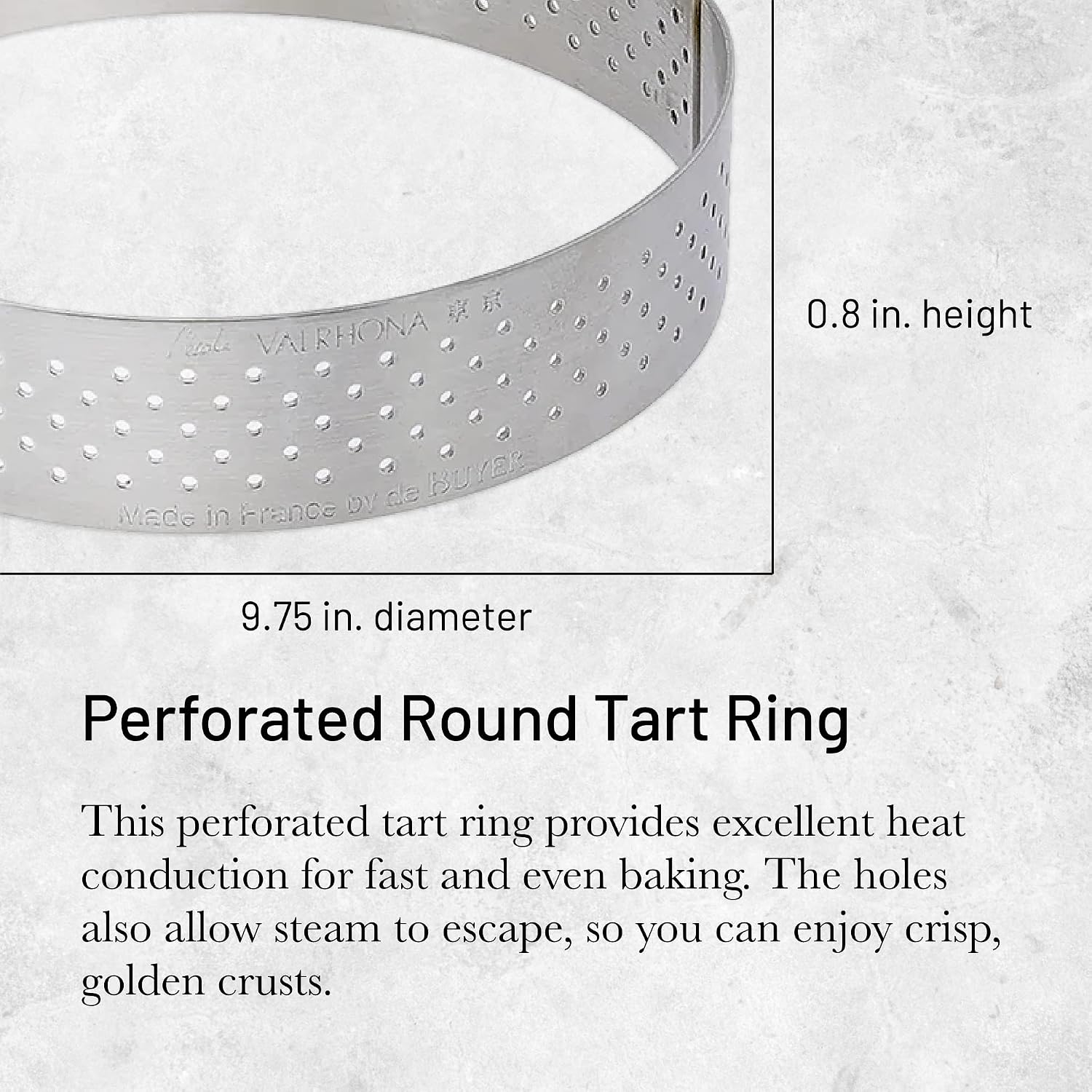 De Buyer Mini Perforated Tart Ring – 24.5 cm x 2 cm