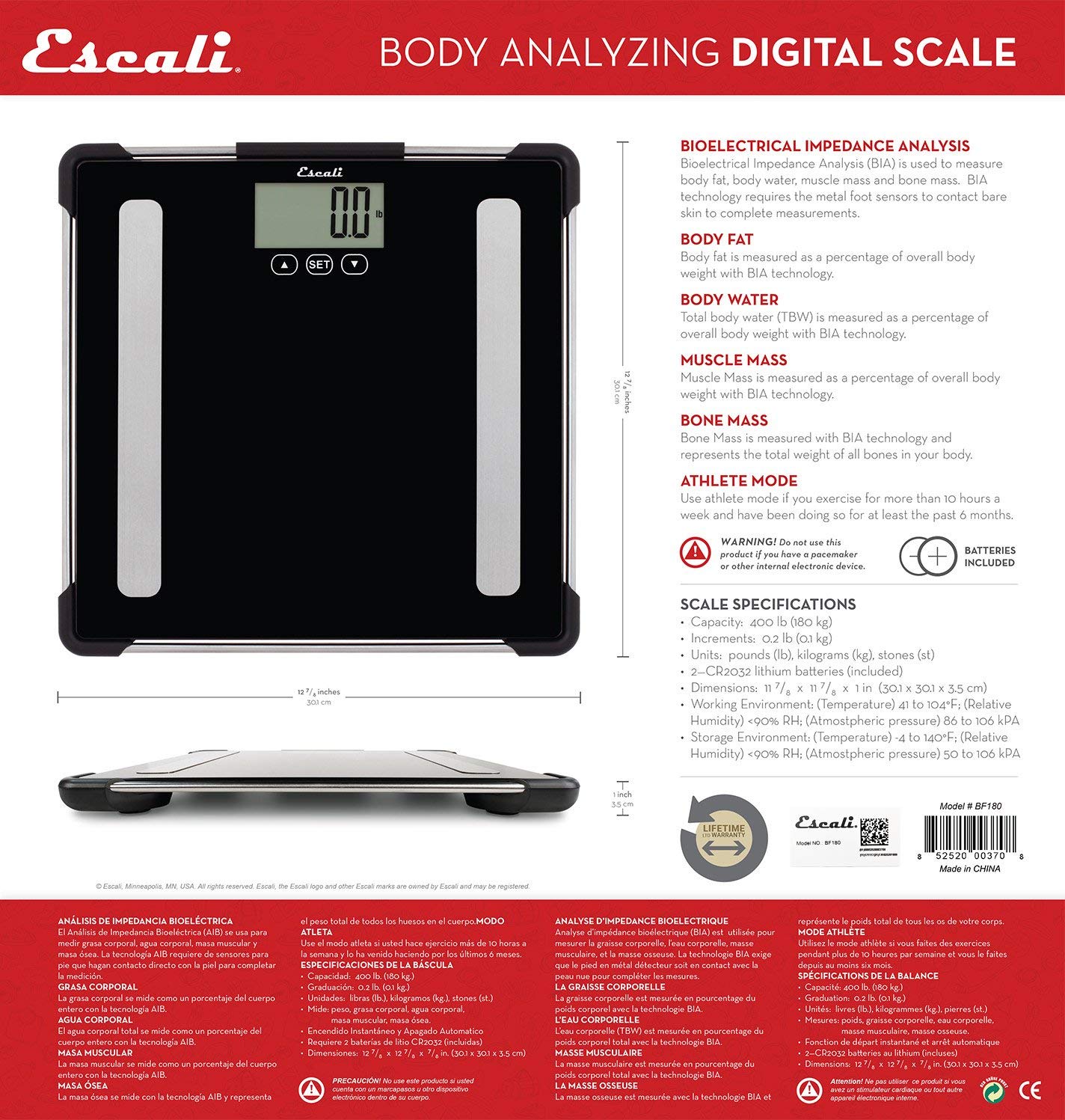 Escali Complete Health Body Composition Scale