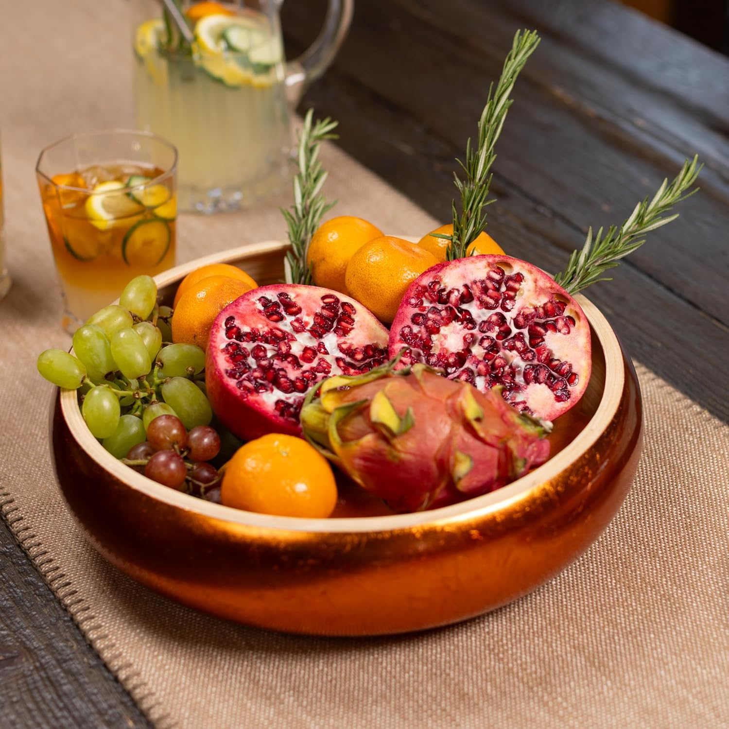 Joyce Chen Lexa Bamboo Fruit Bowl – Copper – 12 Inch