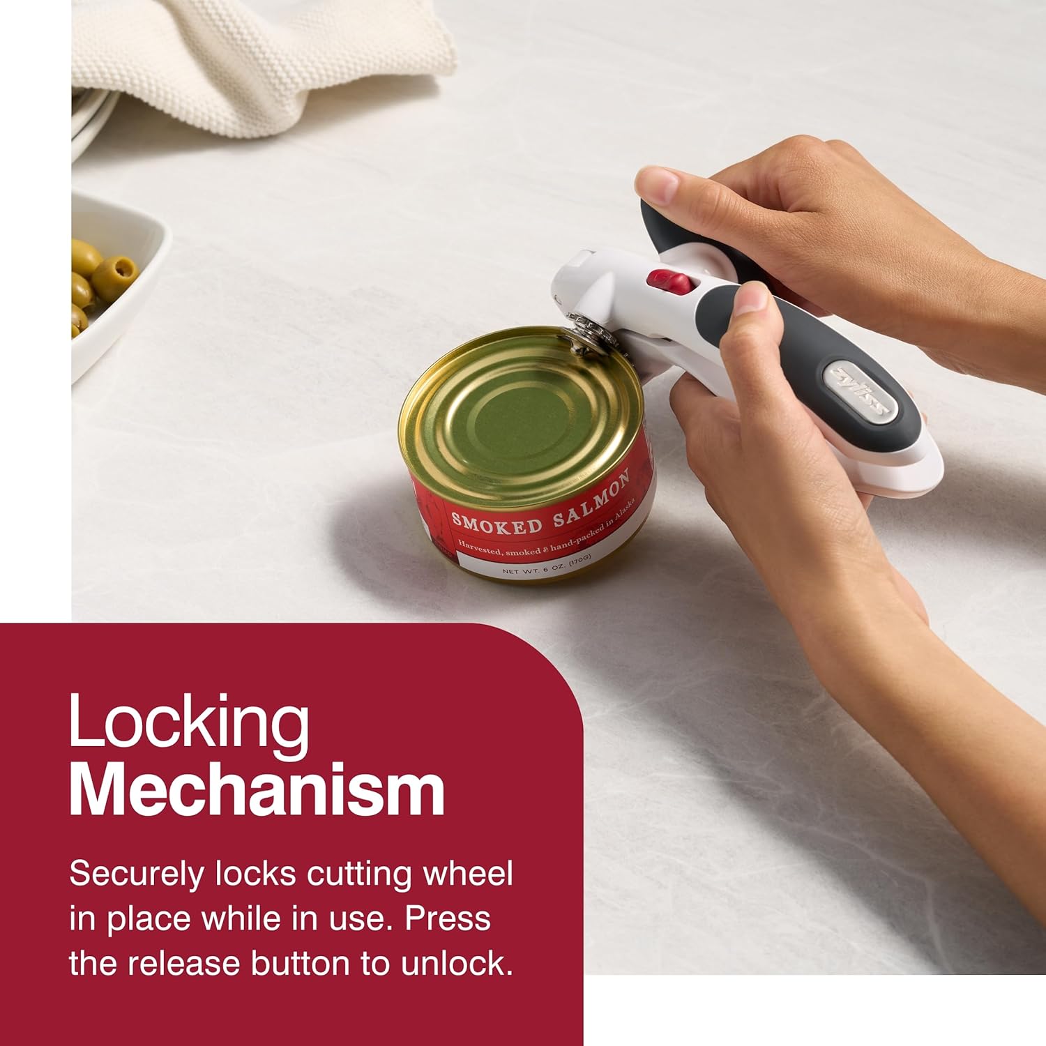 Zyliss Lock 'N Lift Can Opener – Charcoal by Kitchen Niche