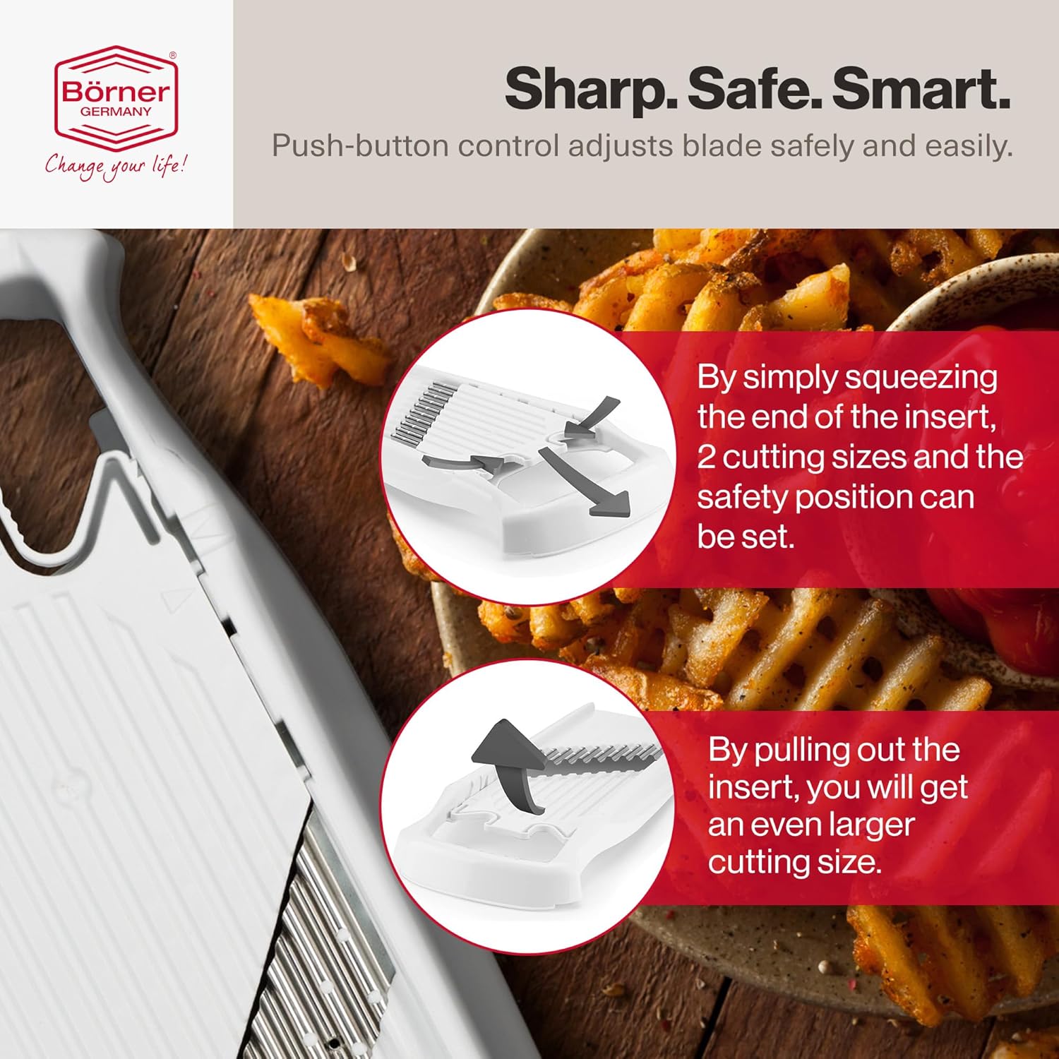 Swissmar Borner PowerLine Wave Waffle Mandoline Slicer – White by Kitchen Niche